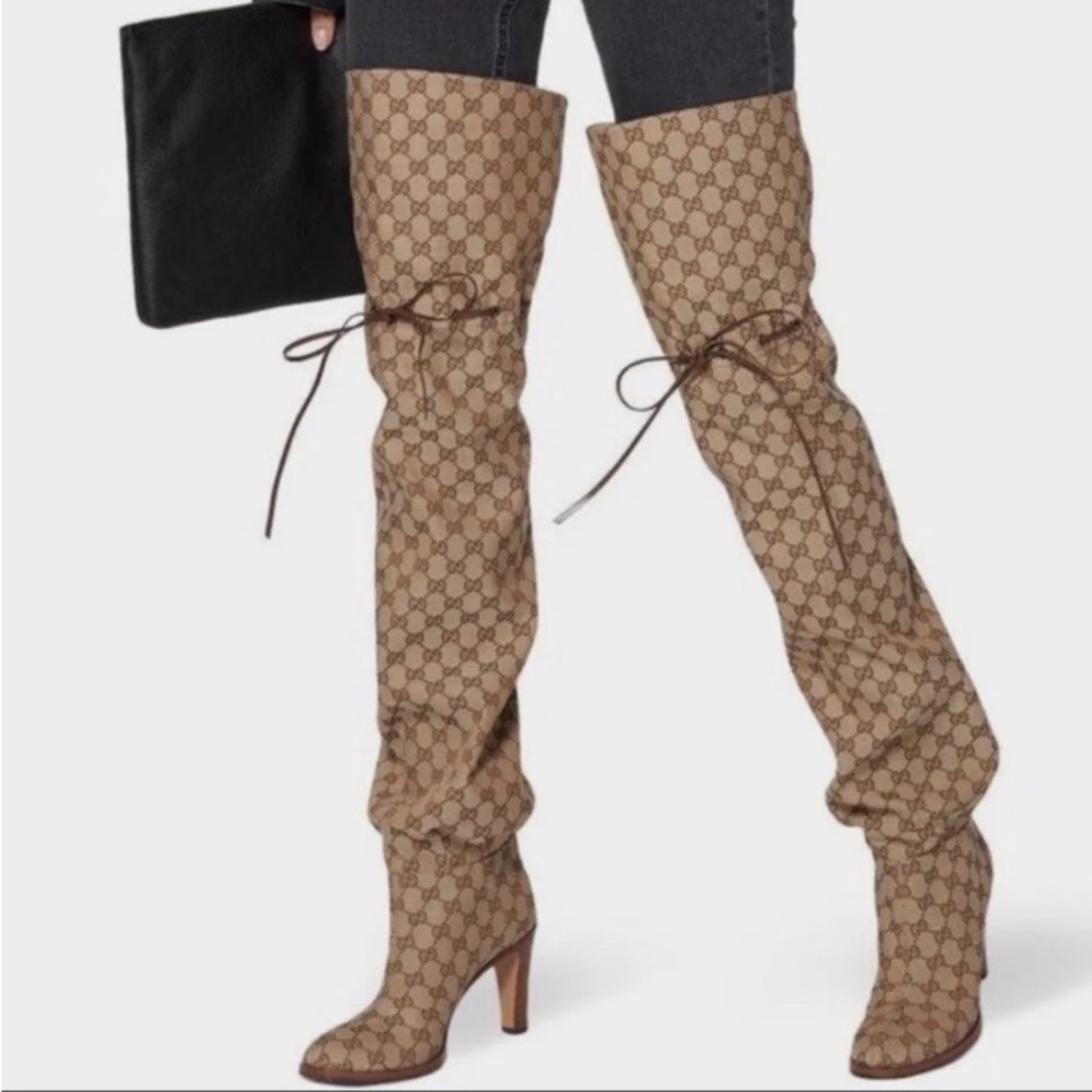 Gucci Monogram GG Women's Over The Knee Boots